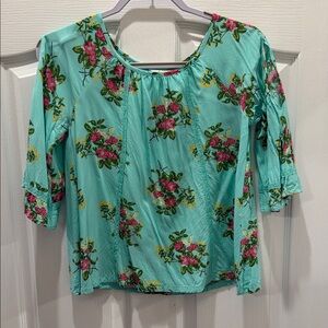 Floral Teal Women's Top